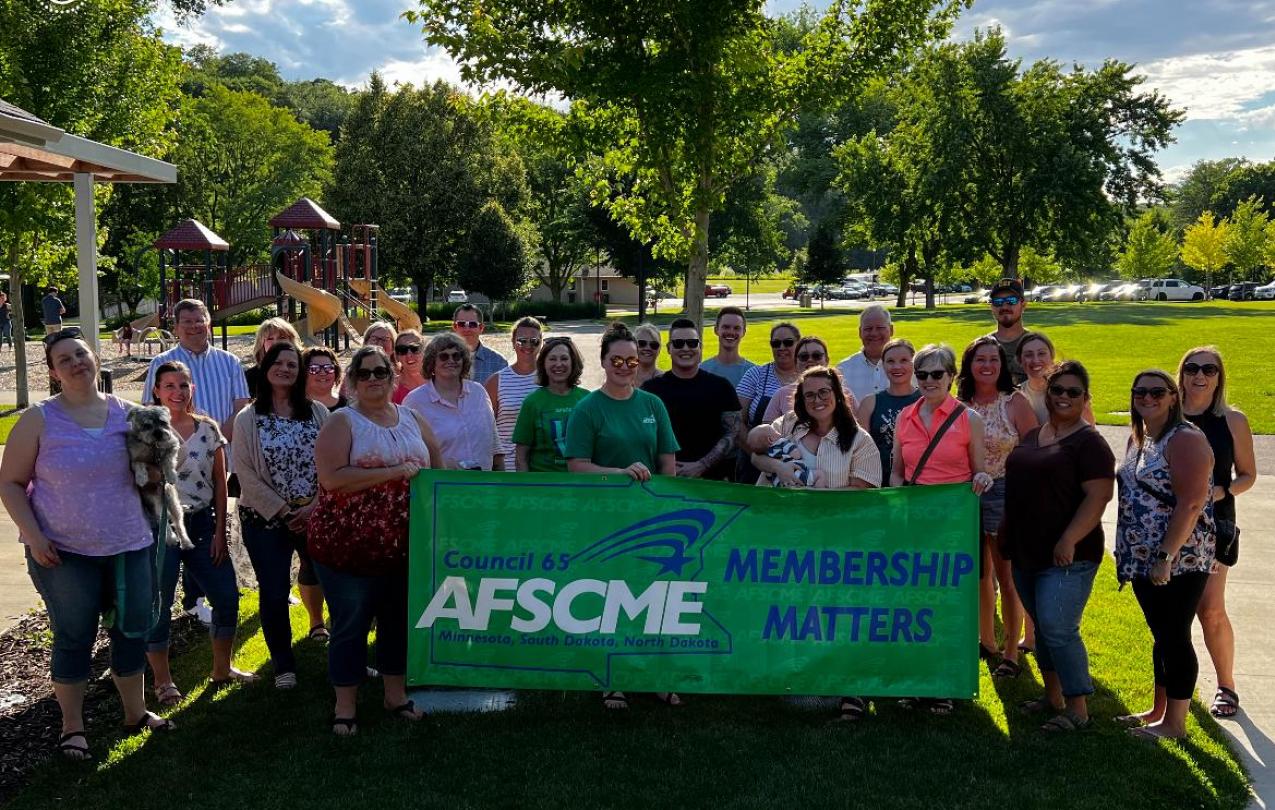 Picture of union members at a local picnic