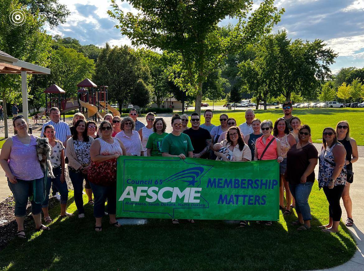 Picture of union members at a local picnic