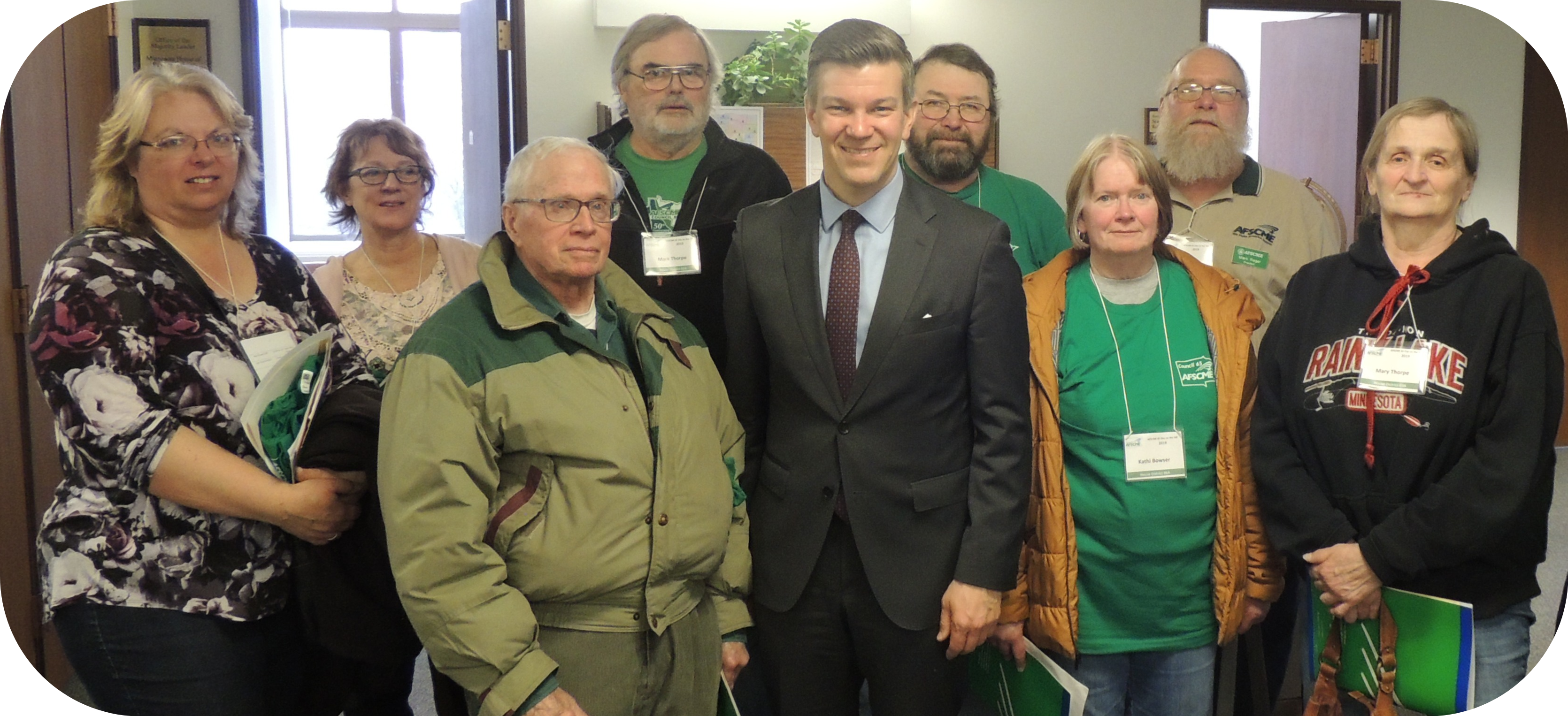 AFSCME 65 members meeting with Majority Leader Ryan Winkler during our 2019 Day on the Hill