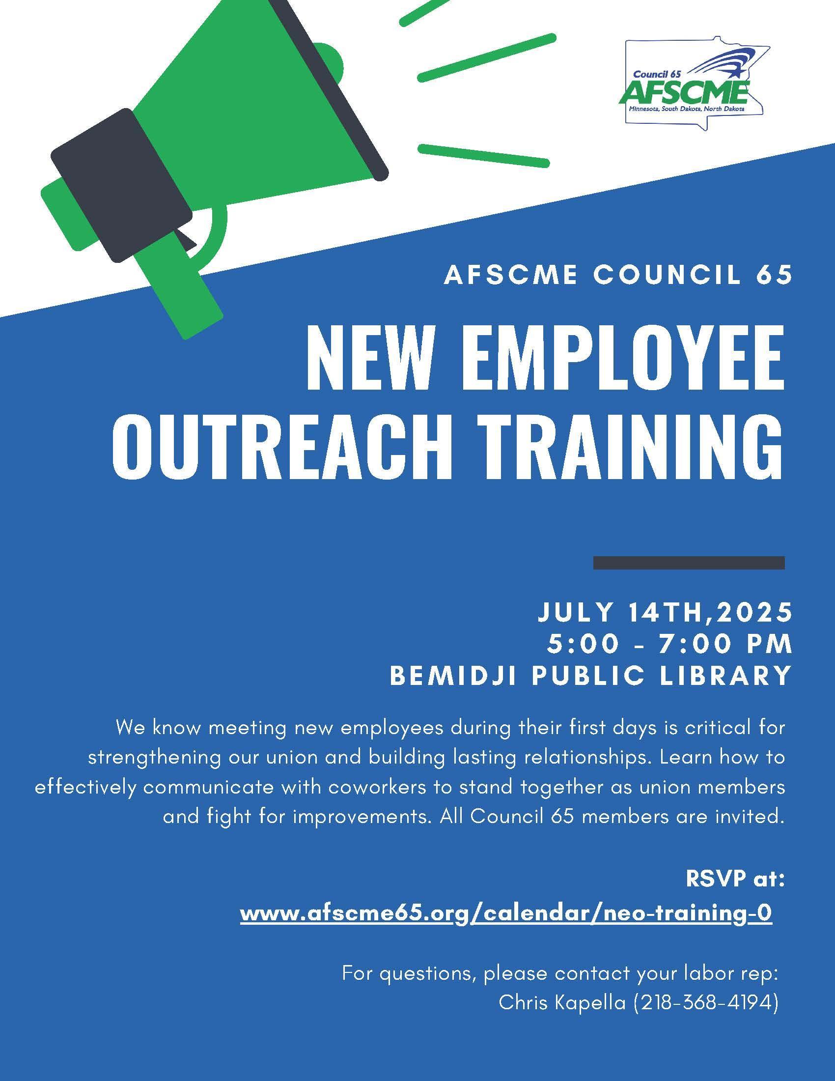 NEO Training Flyer