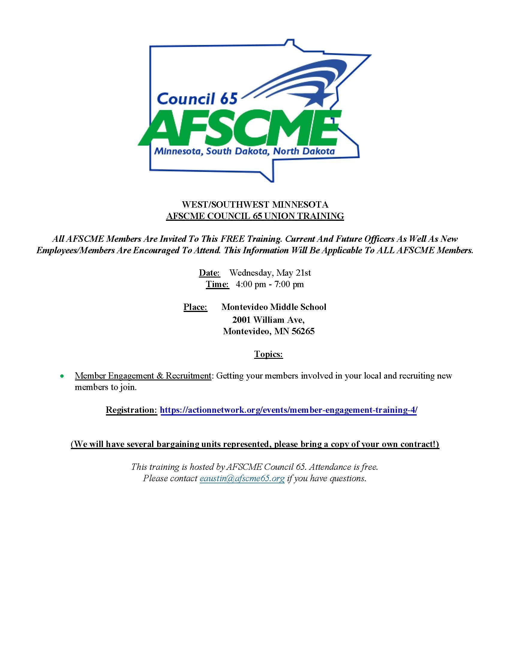 Member Engagement Training Flyer